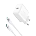 Joyroom Wall Charger USB-C PD 30W with USB-C Cable - White