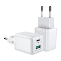 Miniatyrbild 2 av 7: SiGN Mini Snabbladdare USB & USB-C, PD & Q.C3.0, 3A, 30W - Vit