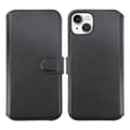 iPhone 15 Plus Plånboksfodral Läder Rvelon - Svart