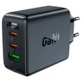 Acefast fast charger GaN 2x USB-C / USB-A, PPS, PD, QC4, 65W  - Black