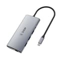 SiGN 11-in-1 hub USB-C to HDMI/VGA/RJ45/USB-C/USB-A/SD/TF/3.5mm - Silver