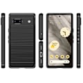 Miniatyrbild 3 av 6: Carbon Case Flexibelt Skal Google Pixel 7a - Svart