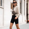 Miniatyrbild 6 av 9: Dam PU-läder bältesväska Crossbody midjeväska Reseaxelväska Black with Brown