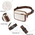 Miniatyrbild 7 av 9: Dam PU-läder bältesväska Crossbody midjeväska Reseaxelväska Black with Brown