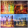 Miniatyrbild 6 av 7: 12 st LED-flasklampor koppartråd ljusslinga knappbatteri flasklampa mini flasklock ljusslinga present jul liten färglampa 2M flasklampa