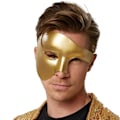 Miniatyrbild 3 av 3: Makeupboll Fantom Mask Retro Högkvalitativ Halv Ansiktsögonmask Opera gold