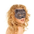 Miniatyrbild 5 av 11: Faux Pälsrävar Svans Katter Mask Therian Mask och Svans Halloween Cosplays Fest Gray