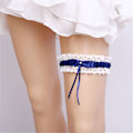 Miniatyrbild 1 av 9: Spets Strumpeband Ben Ring NAVY navy