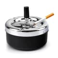 Extra Large Chrome Spinning Ashtray Without Ash | Premium Windproof Ashtray-af