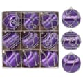 9 stk. 8 cm juletrekuler i silke – juletrepynt - CHCN Purple