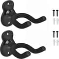 2-pack Gitarrställ Väggfäste Gitarrhängare, Gitarr Väggfäste Displayställ Krok, Kompatibel med Elgitarr, Klassisk Gitarr, Bas (Svart)