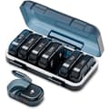 Weekly Pill Organizer 2 Times a Day, AM PM Pill Box 7 Days, Portable Moisture-Proof Pill Box 14 Compartments, Travel Tablets for Bule