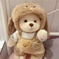 30 cm Teddy Bear Clothes Brown Rabbit 3-Piece Outfit Set (Teddy Bear Not Included)