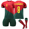 Miniatyrbilde 1 av 3: 2223 Portugal hjemmefotballdrakt B. FERNANDES Fotballdrakt A 26(140-150cm)