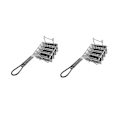 Miniatyrbillede 1 af 5: 2 stk. Friturekurv, Skal Friture, Holder 4 Skaller Dybfritureholdere Kurv Med Greb Silver