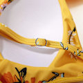 Miniatyrbillede 5 af 5: Dametøj Kryds Kors Push Up Badetøj Top Mavekontrol Halter Bikini Højtaljet Badetøj Todelt Badetøj Yellow-5 Medium