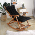 Miniatyrbillede 4 af 5: Lounger Pude Soft Udskiftning Høj Sædepude Med Fikseringsrem Stor Gyngestol Bænk Pude Til fe Coffee