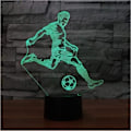 Miniatyrbillede 1 af 4: 3D LED Bordlampe Børneværelse Sengelampe Sove Spil Fodbold Berøring USB Hjem Dekoration Fodboldspiller Natlys -h