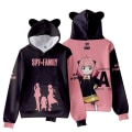 Miniatyrbilde 1 av 4: Spyfamily Hettegensere for Voksne - Motetrykte Søte Katteører Hettegenser Topper Langærmet Pullover Gaver D M