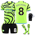 Miniatyrbild 1 av 3: 2324 Arsenal bortaställ fotbollströja uniform set+strumpa+skyddsutrustning-Odegaard 20(110-120cm)
