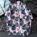 Pikkukuva 2 / 3: Miesten Hawaiian Beach Shirt Lyhythihainen Button Up Topit Pink L