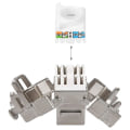 Miniatyrbilde 4 av 5: Modulkontakter - 12 stk. Cat6a skjermet jack RJ45 Cat 6a Ethernet-modul 10 Gbit med metallhus silver