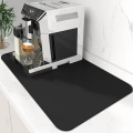 Miniatyrbilde 1 av 5: Kaffematte Superabsorberende Tørkematte Kaffebar Tilbehør Passer med kaffetrakter Kaffemaskin Kaffekanne Stor tørkematte til kjøkken Khaki 40x50cm