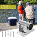Miniatyrbilde 3 av 5: Parasollholder for Balkong i Rustfritt Stål, Justerbar Stativ for Fiskeboks og Parasoll Silver