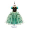 Pikkukuva 1 / 3: Lasten tytöt Frozen Princess Anna Cosplay Ball mekko karnevaalipuku-vihreä 4-5 Years
