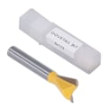 Pikkukuva 1 / 5: 6 mm:n varren teräksinen kyyhkysenpyrstöjyrsin volframikarbideista, PTFE-pinnoite, puuntyöstöön tarkoitettu jyrsinterä, keltainen, 1/2