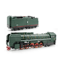 Miniatyrbillede 1 af 4: 2 stk. 1/87 Retro Damptog Lokomotiv Vogn Træk Tilbage Musik Led Legetøj Kaesi Green
