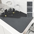 Pikkukuva 5 / 5: Super Imuva Superabsorbentti Antislip Suuri Keittiön Imuva Valutusmatto Kahvi Astian Kuivausmatto Nopea Kuivaus Kylpyhuoneen Valutuslevy Astiamatto black 40x50cm