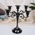 Miniatyrbild 5 av 5: Svart Metall Candelabra Med 5 Armar Ljusstake Gotisk Ljusstakar För Heminredning Bröllop Jul