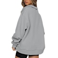 Miniatyrbillede 3 af 4: Kvinder Casual Toppe Sweatshirts Løs Langærmet Plain Pullover Gray L