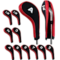 Miniatyrbild 4 av 5: 12st Golf Head Cover Golf Club Iron Protect Set med nummer & blixtlås lång hals Yellow