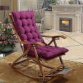 Miniatyrbillede 5 af 5: Lounger Pude Soft Udskiftning Høj Sædepude Med Fikseringsrem Stor Gyngestol Bænk Pude Til fe Wine Red