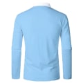 Miniatyrbilde 2 av 3: Hettegensere for menn med lang erme, fargeblokk, avslappet, til jobb, glidelås Lake Blue 3XL