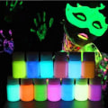 Miniatyrbild 5 av 5: Glow-in-the-Dark Färgset Självlysande Fosforescerande Färger Självlysande Färg för Väggkropps målning hg