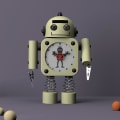 Miniatyrbillede 1 af 4: Saytay Vækkeur til Soveværelse, Robot Vækkeur, Student Hjem Dekoration Bordur -ES