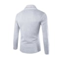Miniatyrbild 2 av 3: Herrar Kragehals Långärmad Öppen Fram Cardigan Business Casual Ytterkläder Light Grey 3XL