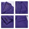 Miniatyrbilde 5 av 5: Yynuda Herre Business Casual Klassisk Hakket Revers Dobbel Split Ren Farge En-knapps Dressjakke 11 Farger Purple XS
