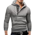 Miniatyrbillede 1 af 2: Mænds Toppe Langærmede Hoodies Jogging Løbetøj Sportswear 1/2 Lynlås Trøje Light Gray XL