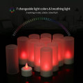 Miniatyrbillede 5 af 5: Farverige LED-lys med USB-opladning - Flammeløs te-lys med fjernbetjening - Kompatibel med Valentinsdag-dekoration -ES 12PCS