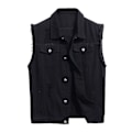 Pikkukuva 1 / 2: Miesten casual repeytys farkkuliivit klassinen Trucker Button Down Hihaton Jean liivi -HG Black M