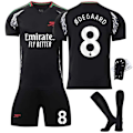 Miniatyrbild 1 av 3: 2425 Arsenal bortaställ Odegaard fotbollströja med strumpor+skyddsutrustning 18(100-110cm)