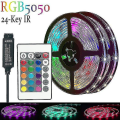 Miniatyrbild 2 av 5: 20m LED-lampor Bluetooth RGB-lampor LED-remsor med 44-knappars fjärrkontroll Musiksynkronisering Färgväxlande LED-stämningsremsa Fule53 -ES 3M Full Set 5050 24Key IR USB