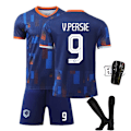 Miniatyrbillede 1 af 3: 2425 Holland udebanetrøje V.PERSIE Fodbolddragt med sokker+Beskyttelsesudstyr 24(130-140cm)