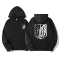 Miniatyrbillede 1 af 3: Attack On Titan Hættetrøjer Voksne Mode Casual Aot Survey Corps Sweatshirt-overdele med tryk Langærmede hættetrøjer Gaver XL