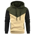 Pikkukuva 1 / 3: Miesten Värilohko Hupparit Huppari Pusero Urheilu Pitkähihainen Army Green XL