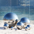 Miniatyrbillede 2 af 5: 5 stk rustfrit stål stirrende bolde spejl poleret hul kugle reflekterende havekugle Flydende damkugler Globe 25mm
